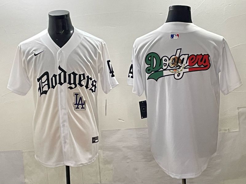 Men 2025 Los Angeles Dodgers Blank White 7th generations Joint Name Nike MLB Jersey style 07->houston rockets->NBA Jersey